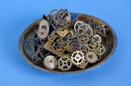 时钟 回收 生态学 齿轮 古老的 盘子 物体 黄铜 修理