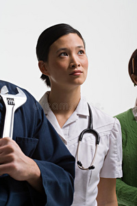 做梦 梦想 个人 成人 工作 护士 医学 中间 工作服 种族