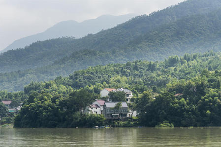 浙江 峡谷 省份 房子 旅游业 村庄 森林 地板 富春 哈姆雷特