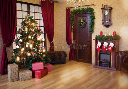 魔术 在室内 傍晚 分支 愉快的 圣诞节 仙女 美丽的 奢侈