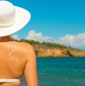 帽子 求助 皮肤 海滩 夏季 洗剂 保护 太阳 后面 海洋