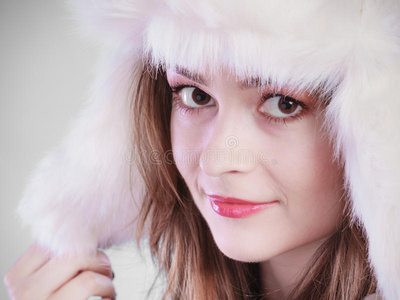 寒冷的 圣诞节 衣服 帽子 女人 俄语 保护 女孩 冬天
