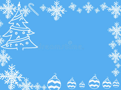 蓝色背景的2016年圣诞节和新年相框。