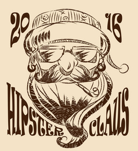 圣诞节 徽章 卡片 胡子 要素 极简主义 插图 祝贺 卡通