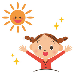 小孩早晨起床图片