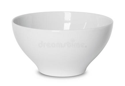 空的白色碗隔离在白色上
