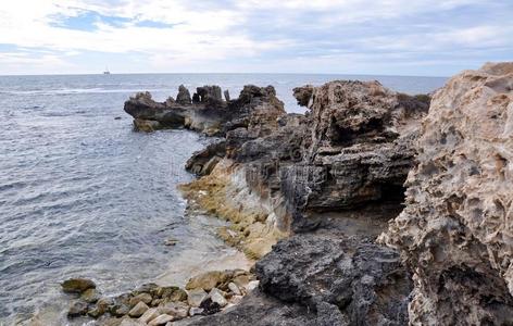 海岸 海滩 风景 澳大利亚 印第安人 露头 沿海 岩石 天空