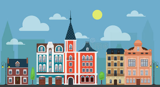 卡通城镇图片