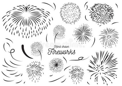 烟花简笔画手绘图片