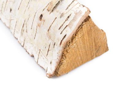 桦木木柴原木照片