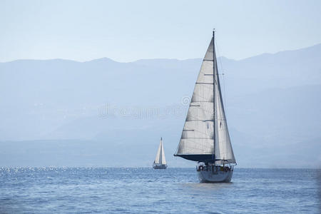 夏天 海的 地中海 奢侈 自然 冒险 运动 竞争 巡航 划船