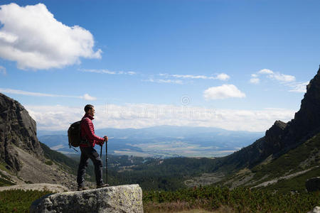 阿尔卑斯山 斯洛伐克 站立 森林 旅行者 职业 风景 旅行