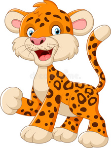 脸谱,豹子可爱小猎豹卡通可爱的卡通豹子挥手秋天的路易斯安那卡塔