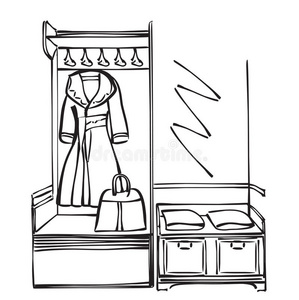 手绘衣柜草图照片