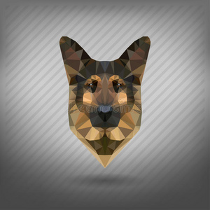 抽象三角形多边形动物照片