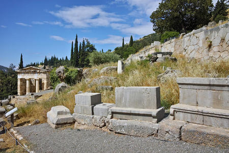 地中海 古董 希腊 纪念碑 我的 风景 考古 德尔菲 目的地