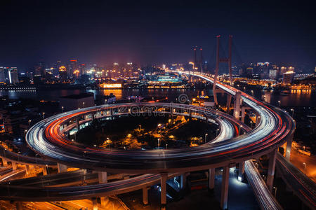天桥 高的 建筑 高速公路 美丽的 运动 中国人 建筑学