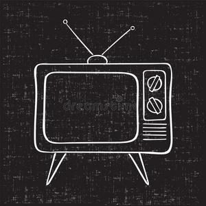 旧电视机绿色房间里的旧橙色电视机老式复古旧电视机购物 backet 和旧