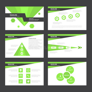 绿色摘要展示模板信息图表元素平面设计集小册子传单营销