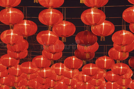 中国红灯笼在晚上