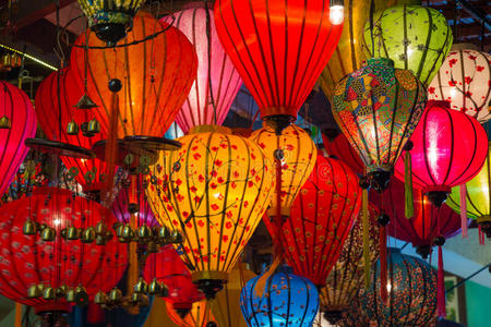艺术 霍伊 傍晚 市场 庆祝 马来西亚 工艺 瓷器 灯笼