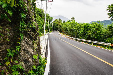 曲线 森林 街道 自然 旅行 天空 泰国 方向 公路 美女