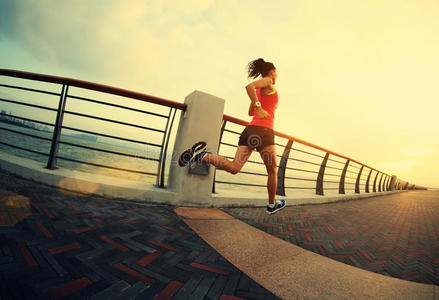 臂章 衣服 栅栏 运行 黎明 跑步 运动 女孩 慢跑者 活动