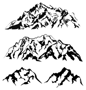 冒险 徽章 极端 轮廓 签名 小山 收集 西尔 风景 要素