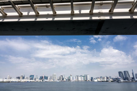 港口 海湾 高架桥 建筑 日本 开销 全景 天空 码头 亚洲