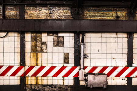 纽约市 隧道 铁路 过境 混凝土 新的 街道 纹理 入口
