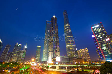 黄昏 天际线 吸引力 城市景观 瓷器 陆家嘴 高层建筑 市中心