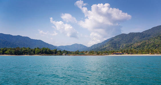 假日 海景 天堂 美丽的 椰子 夏天 海洋 热带 假期 海岸线