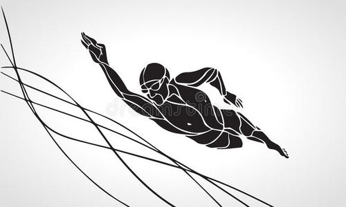 自由泳自由泳运动员的剪影. 运动游泳照片