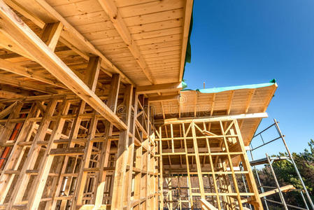天空 房地产 新的 木材 木工 房子 建筑 财产 网站 木板
