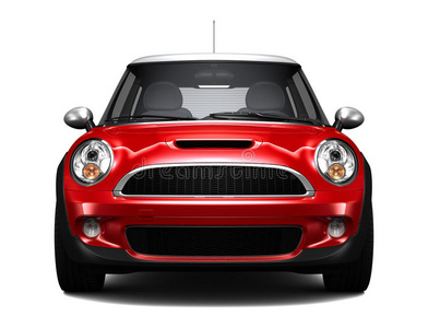 紧凑型红色汽车正面视图照片