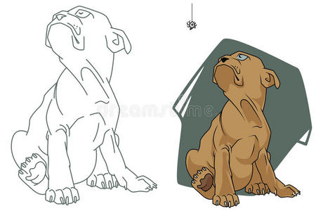 哺乳动物 形象 爪子 自然 卡通 幸福 插图 猎犬 农场