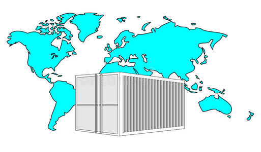 插图 货运 分布 路线 货物 重的 地图 负载 传送 运送