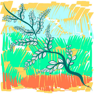 分支 环境 树叶 轮廓 总和 横幅 要素 艺术 季节 植物学