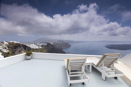 酒店 浪漫的 希腊 希腊语 建筑 假期 穹顶 欧洲 美丽的