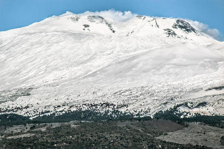 旅游 西西里岛 攀登 旅行 意大利 自然 埃特纳 冬天 火山