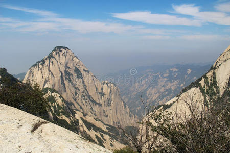 华山 夏天 省份 风景 小山 兴趣 山西 高的 天空 美丽的