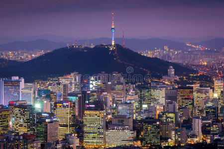 娱乐 建筑学 地标 韩国 市中心 亚洲 城市景观 建筑 黄昏