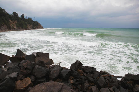 地平线 天气 海滩 波浪 风景 危险 波动 暴风雨 纹理