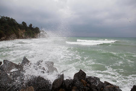 暴风雨 危险 自然 海洋 波浪 天气 天空 飓风 纹理 权力