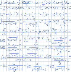 手绘数学向量无缝图案。