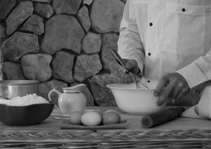 烹调 食物 准备 厨师 产品 男人 自制 陶瓷 面粉 面包店