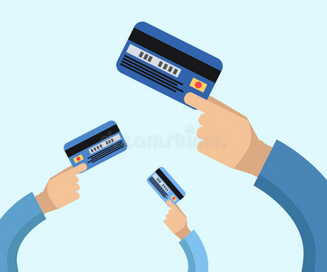消费者 债务 持有 银行 信用 购买 卡通 卡片 金融 顾客
