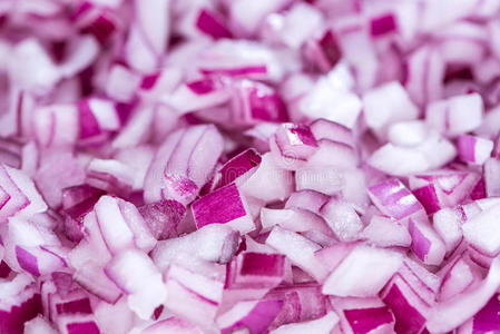 红洋葱丁(背景图像)照片