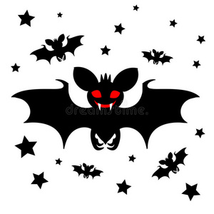 幽灵般的洞穴蝙蝠万圣节矢量照片