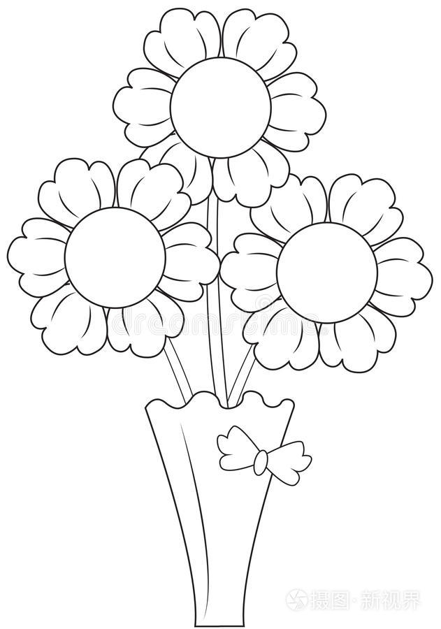 花瓶里的花插画